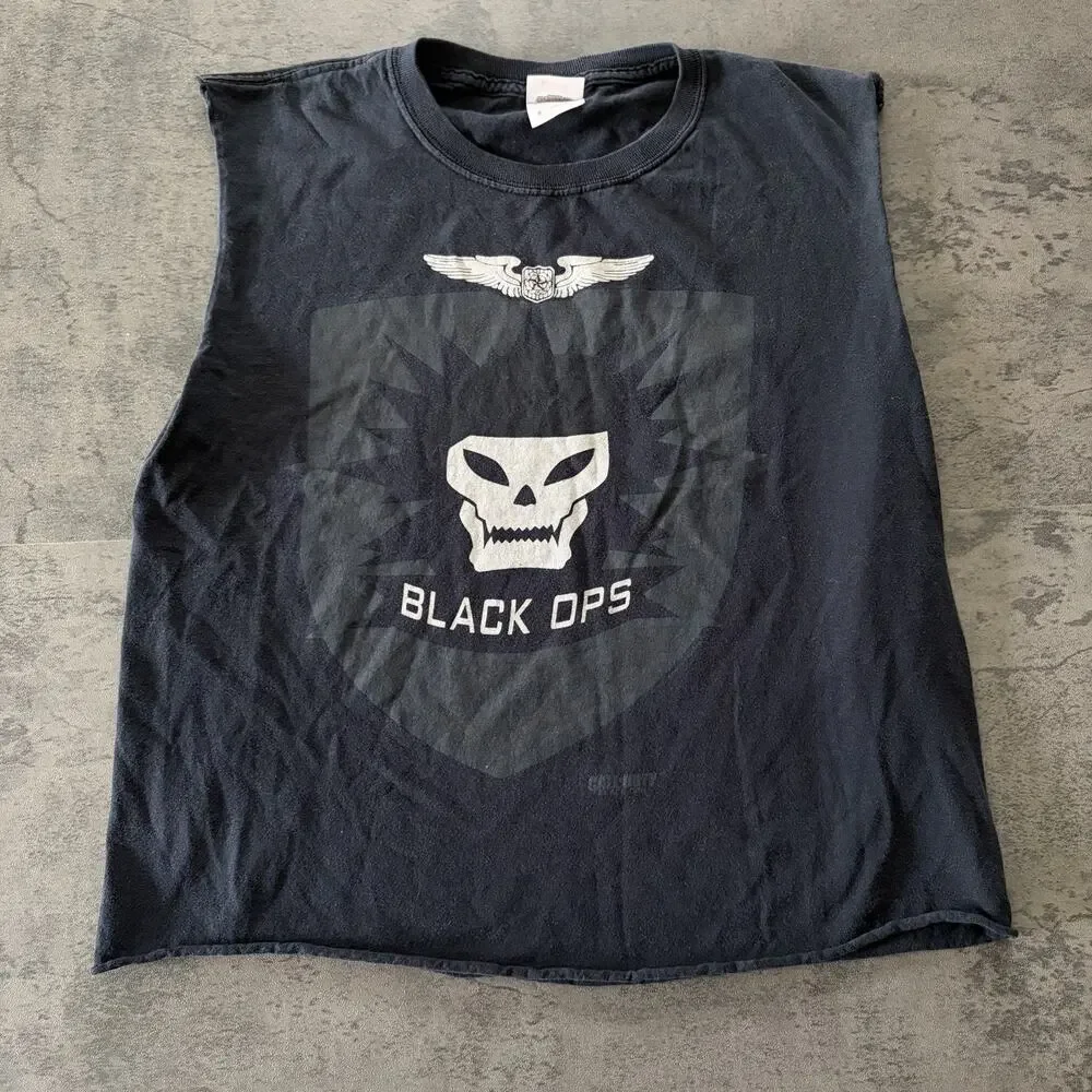 Call of Duty Black Ops Promo T-Shirt S Vintage 2010 COD Cutoff Muscle Tee Rare